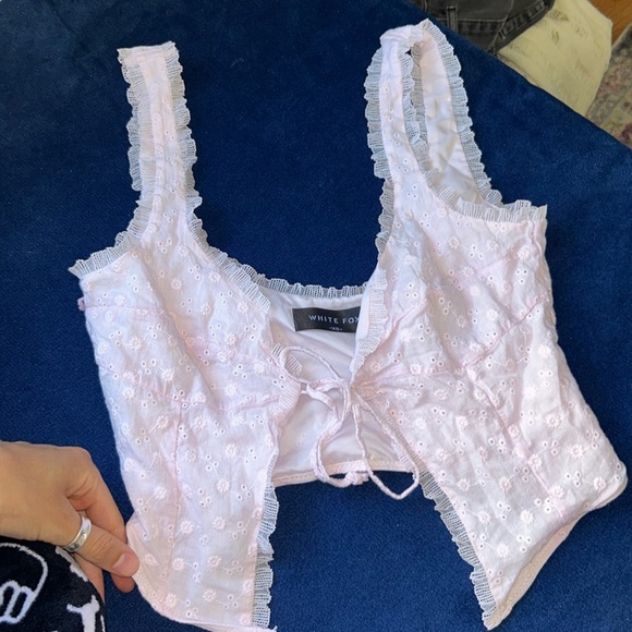 Baby pink tie up crop top - Picture 3 of 3